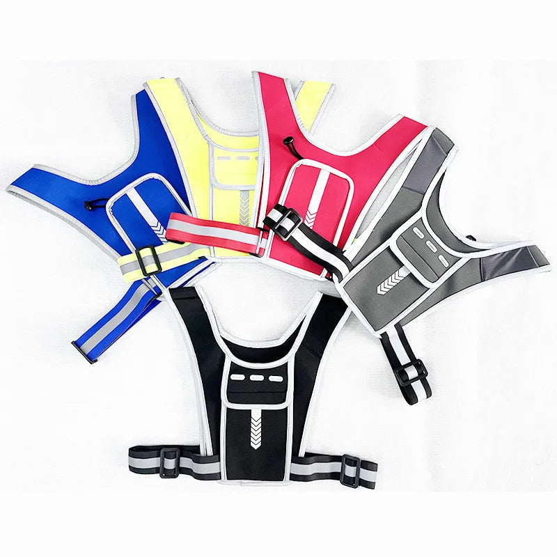 New Trend Polyester Water Bottle Night Reflective Outdoor Sport Females Running Backpack Vest