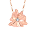 YILUN Trendy 18K Rose Gold Plated Flower Pendant Necklace for Women Zirconia Stone 925 Silver Wedding Engagement Jewelry