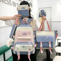 Fashionable Waterproof Multi-Functional Handbag Set Adolescent Girls'&Boys' School Backpack 5-Piece Laptop Bag Zipper Closure