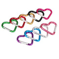 Top Seller Heavy Duty Aluminum Small Metal Heart Snap Hooks Custom Logo Carabiner for Climbing Promotional Keychains Fashion