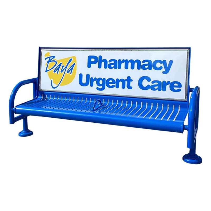 Outdoor Furniture Park Metal Bench Seat Outside Street Powder Coated Steel Bench Seating Public Garden Vintage Style Bench Chair