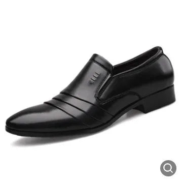 New Men's Business Leather Shoes Man Vintage Formal Dress Shoes Male Fashion All-Match Casual Shoe Shock-Absorbant Classic Wear