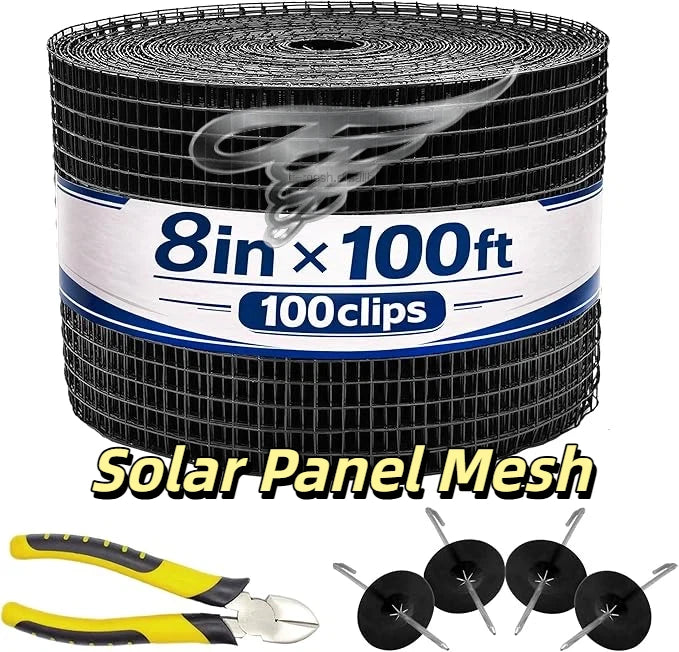 Pigeon Deterrent for Solar Panels | 1/2" PVC Coated Solar Panel Mesh Roll | Anti Bird Mesh for Solar Panels Protection Kit