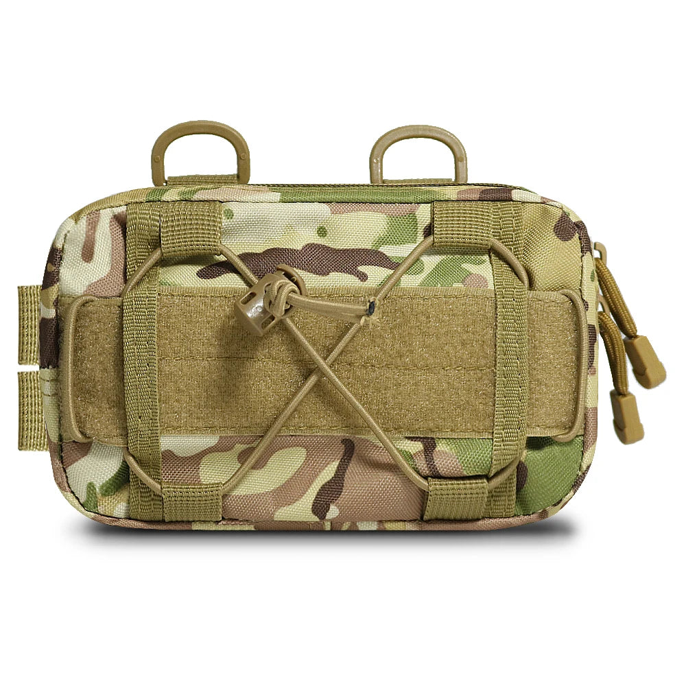 Outdoor Tactical Utility EDC Tool Organizer Waist Bag Molle Horizontal Pouch Hiking Camping Compact EMT Admin Pouch
