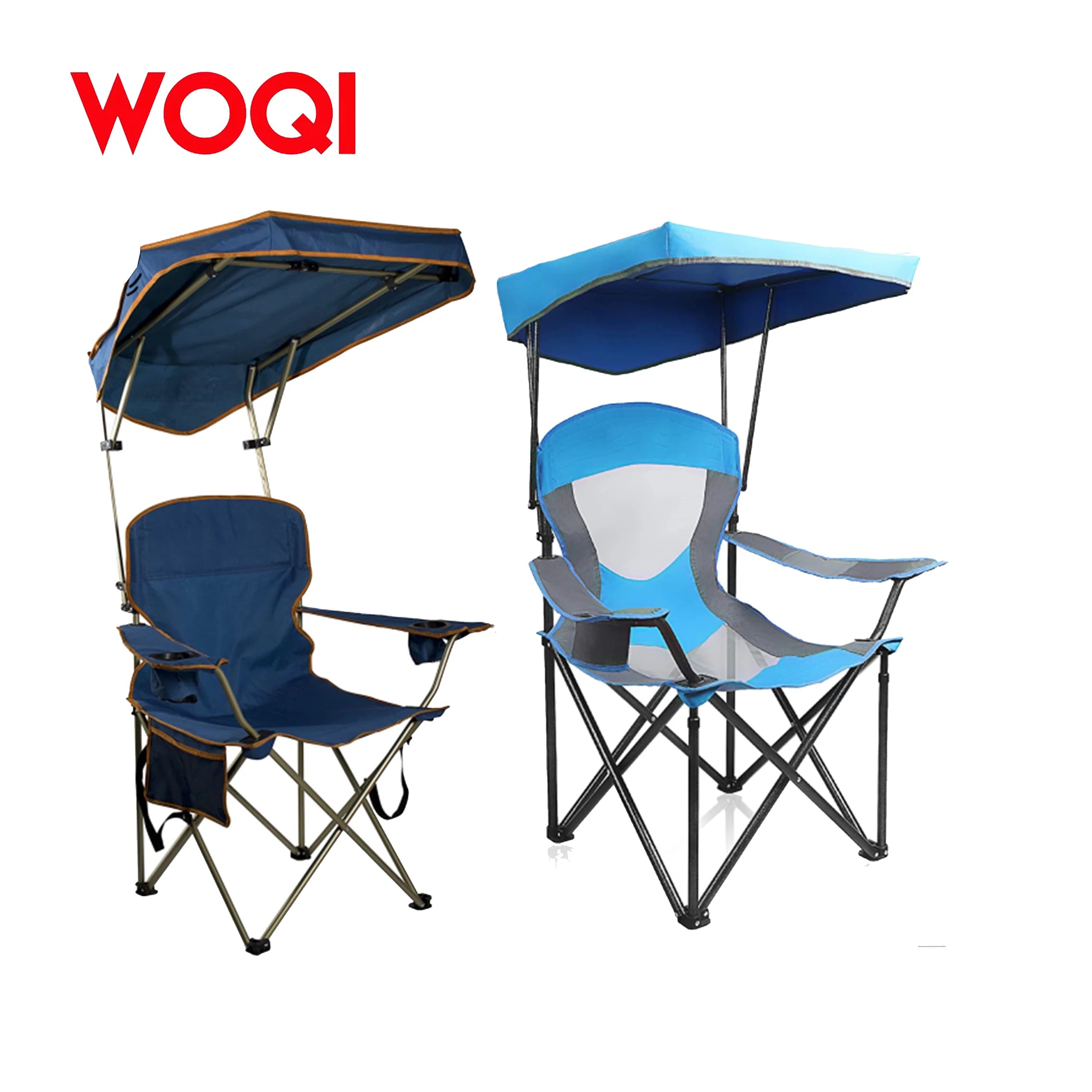 WOQI  Wholesale Metal Frame Easy-carrying Folding Chair Popular Beach Chair With Roof