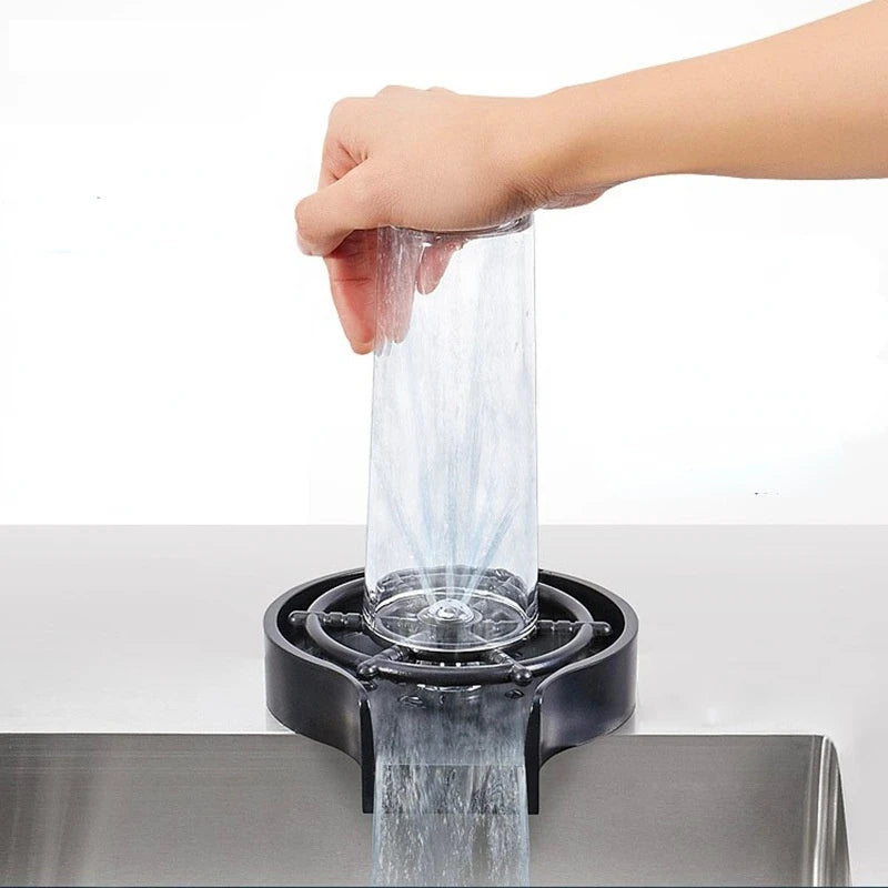 2022 New Hands Free Automatic Rotating Spray Glass Cleaner WasherMini High Pressure Cup Rinser Dishes Washer for Kitchen