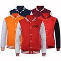 DOVEARK New Mens Accept Custom Brand Logo Autumn Winter Fleece Lined Thick Baseball Suit Blank Jackets Long Sleeve Top Coats