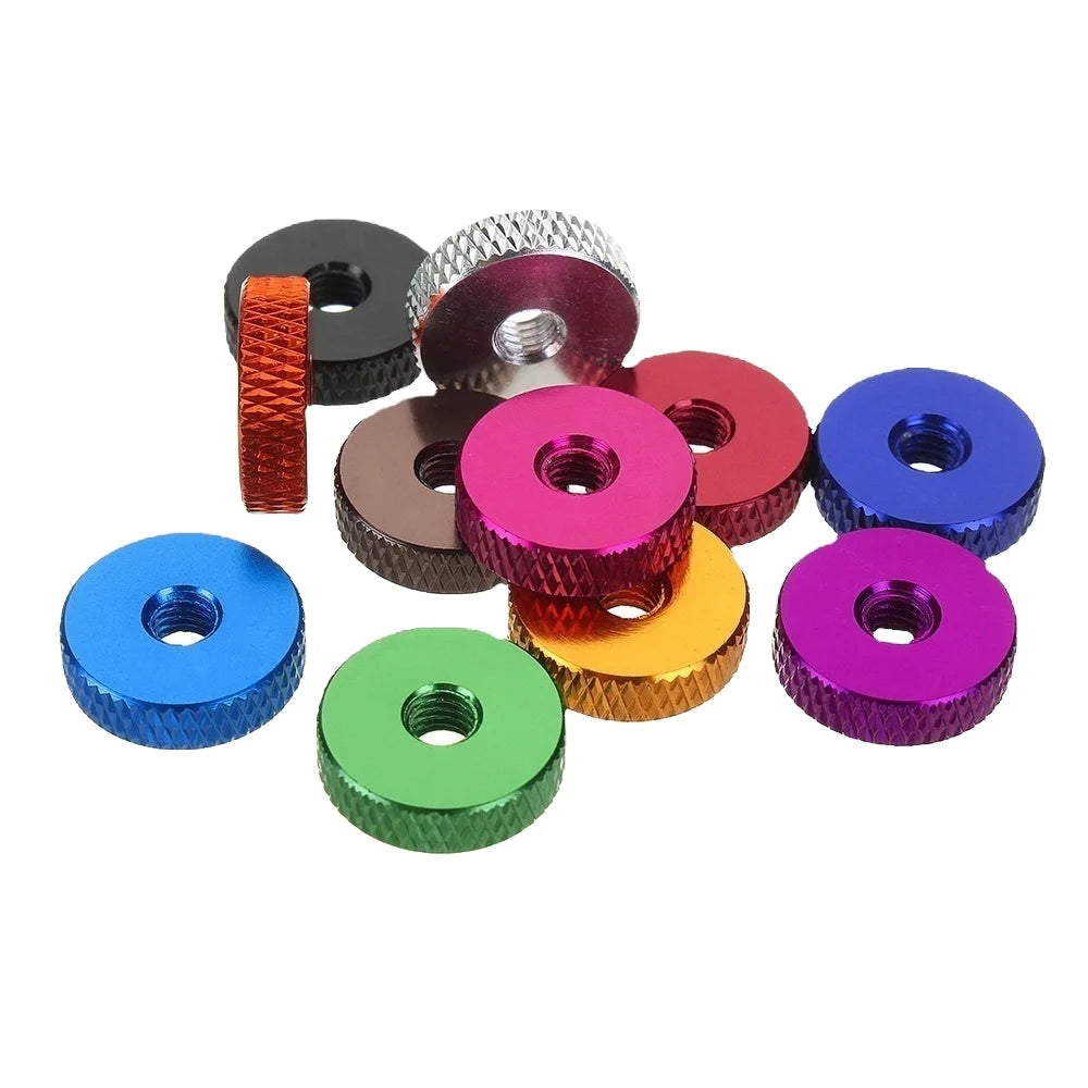 Aluminum Alloy Flat Knurled Thumb Washers Anodized Alloy Color for FPV RC Model DIN Standard with Zinc Finish MegaBDM
