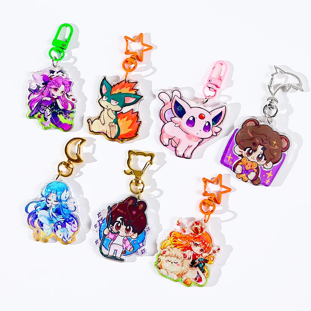 Wholesale Kuroko's Basketball Animation Keychain Creative Double-Layer Pendant Featuring Akashi Kagami UV Plastic Keyring Anime