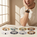 Hot Sell Wholesale 8mm Custom Natural Stone Lava Beads Malachite Beaded Bracelet Unisex Anniversary Jewelry