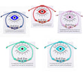 2022 Good Luck Amulet Protection Adjustable String Anklet Pink Evil Eye Bracelet for Women Teen Girls