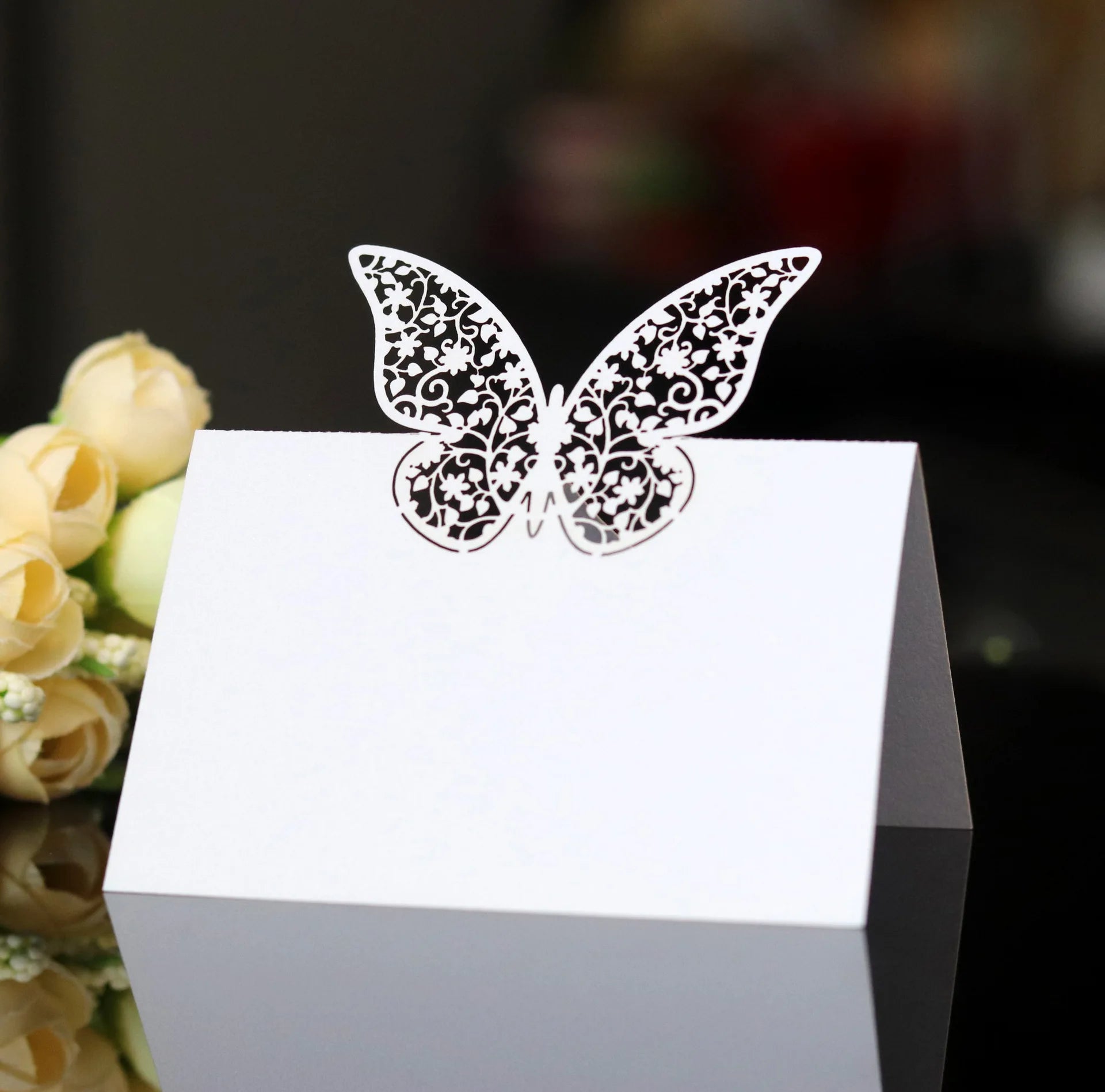 Pack of 100 Personalised Events Place Cards Small Tent Laser Cut Banquets Wedding Seat Place Card