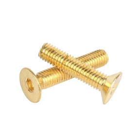 Yellow Brass Socket Countersunk Head Hex Inside Machine Screw Bolt DIN7991