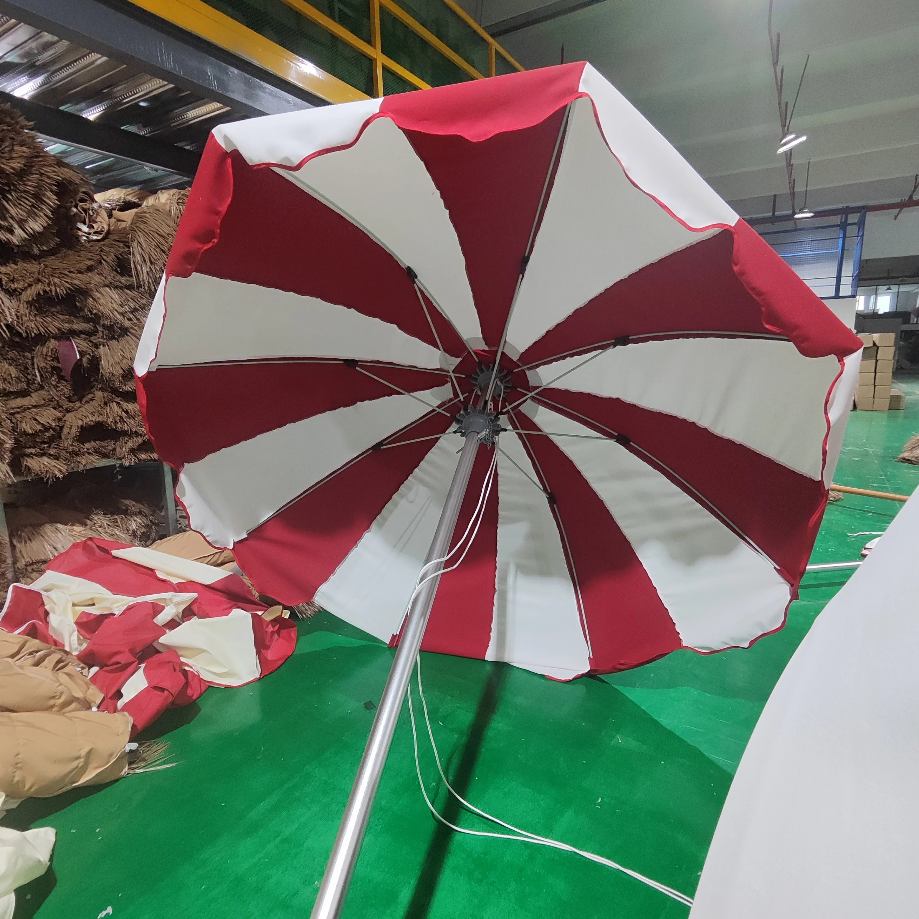 Modern 2m Aluminum & Iron Beach Umbrella with 280g Polyester Fabric Sunproof/Waterproof for Courtyard & Hotel Use