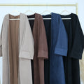 New Arrival Modern Arabia Abaya Burqa Design Casual Wide Sleeves Long Maxi Dress Open Suede Cardigan Plus Size Women's Clothing