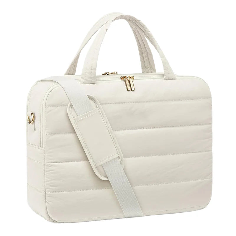 Fluffy Waterproof Nylon Soft Geometric Winter Fashion Laptop Bag with Zip for Women and Man -Business Crossbody Shoulder Handbag MegaBDM