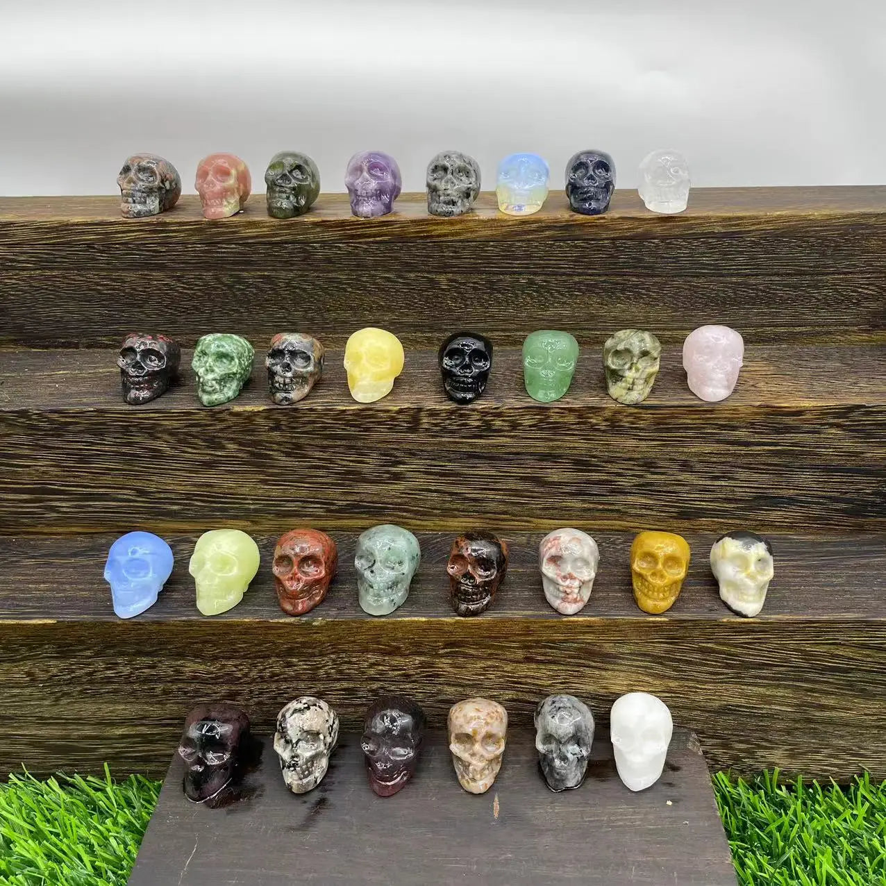 1inch Natural Stones Healing Gemstone Mini Size Crystal Skulls Carving Crafts Amethyst Crystal Gifts Hallowmas