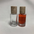 Factory Heavy Glass Essential Oil Serum Bottles Flat Shoulder Cylindrical Resin for Ball Lid Perfume Glass Bottle Screw Cap 100p