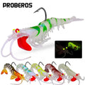 Jig Head Soft Shrimp Lure 6G 13G 19G Silicone Simulation Fishing Lure Shrimp Prawn Sea Bass Pike Artificial Bait