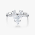 Opening Size 6-9 Ring Romantic 925 Sterling Silver Irregular Love Hearts Trillion Cut Adjustable Rings for Women