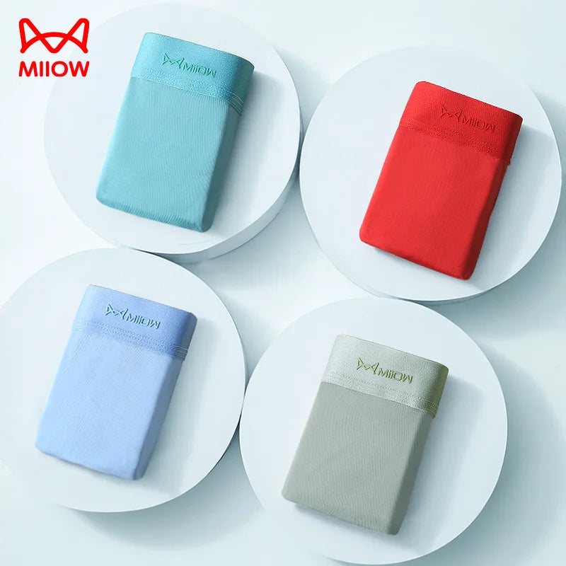 Uxyk-Cool Style Ice Silk Men's Boxer  & Briefs Shorts Antibacterial Breathable Miiow Underwear in Summer Size 4XL ODM Supply