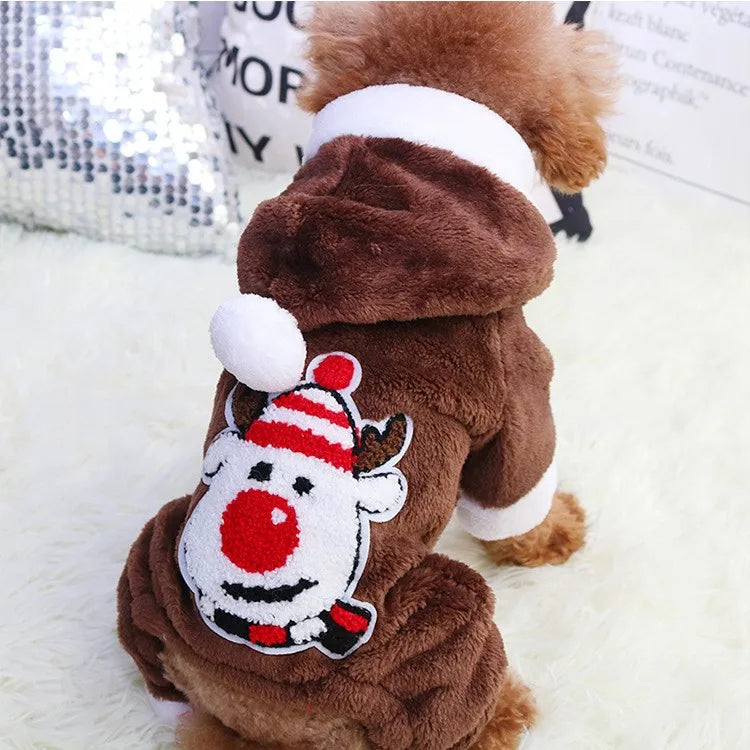 Wholesale Cat Pet Velvet Christmas Deer Face Pet Clothes
