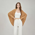 Women's Long Cardigan Open Front Sequined Chunky Knit Sweater Bat Sleeve Long Sleeve Sweater Jacket Coat
