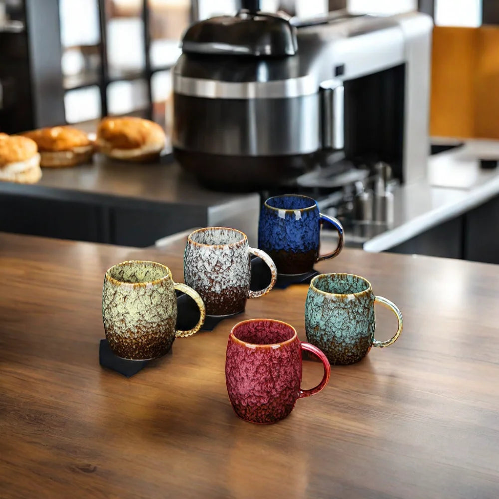 Japanese Style Vintage Large Capacity 500ml Ceramic Coffee Mug Reactive Kiln Glazed Porcelain Water Drinking Cup for Home Office