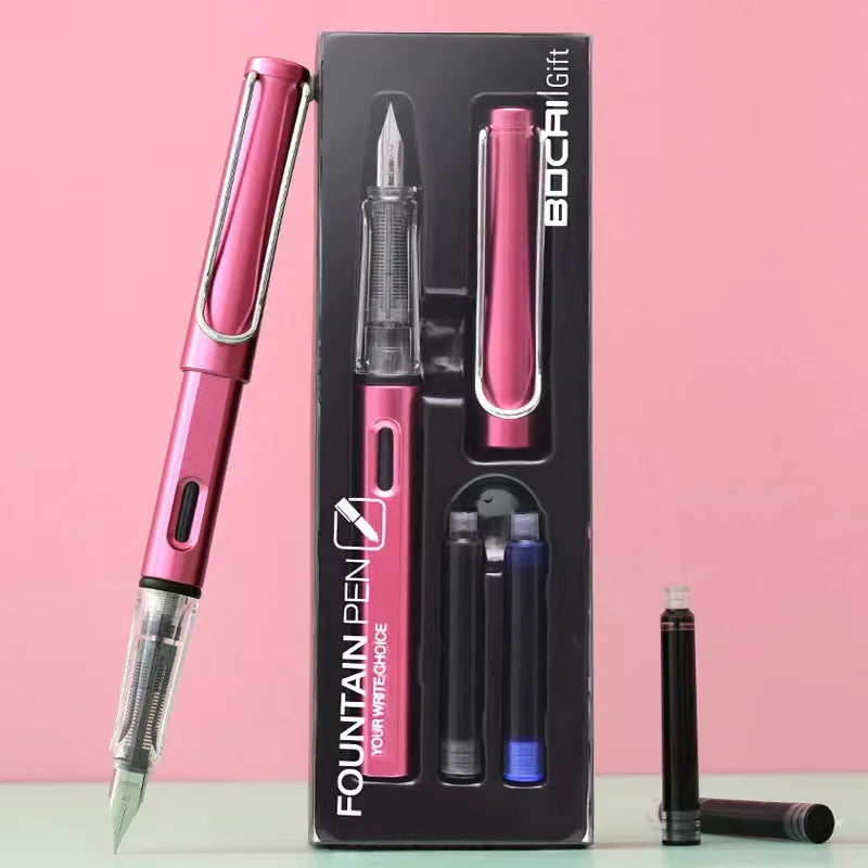 HAITU Promotional Cheap Plastic Calligraphy Pen Set ABS Fountain Pen Set for School Office