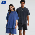 YLS1246 250g 100% Cotton Solid Blank Unisex Oversized Streetwear T-Shirt for Men with Anti-Wrinkle Feature and Vintage Wash