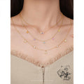 Dropshipping Fashion Jewelry 925 Sterling Silver Multicoloured Zircon Clover Necklace and Bracelet Chain Jewelry Set for Women
