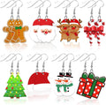 Wholesale European American Fashion 2024 Acrylic Christmas Snowman Santa Claus Earring Set