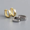 SP Chunky Fashion Huggie Hoop Earrings Jewelry Gold Plated 925 Sterling Silver Square Hoop Earrings for Women