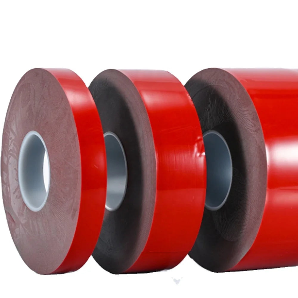 Heat Resistant Custom Size Red Membrane Release Film PE Foam Double Sized Adhesive Tape