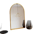 Decorative Gold Black  Arched Bathroom Framed   Iron 24"   Decorative Metal  Wall Mirror