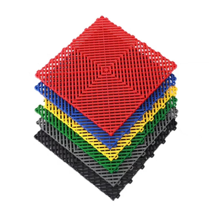 Modern Design 20mm Thick PP Material PVC Interlocking Garage Floor Tiles for Outdoor Sports Venues Hotels Car Plastic Flooring