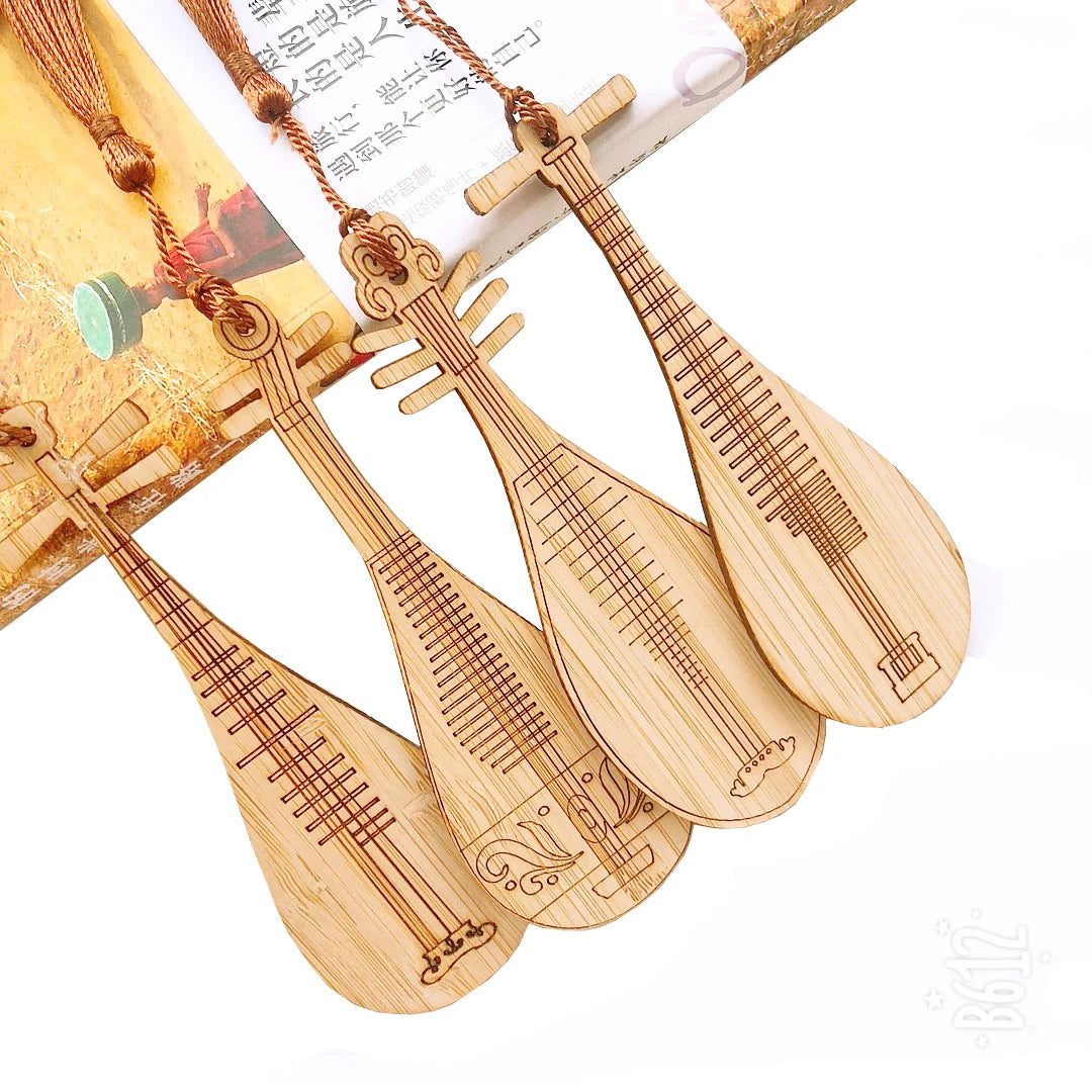 Custom Musical Instruments Bamboo Bookmark for Promotional Bookmarks and Note Taking