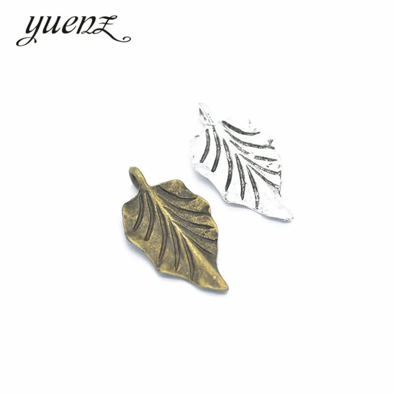 YuenZ Antique Silver Color Metal Alloy Leaves Charms Necklace Pendant DIY Jewelry Making Handcrafted Accessories Q332