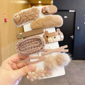 Children's Hair Girls Hair Pin Animal Fur Winter tiger Cute Girl Headdress Bb Clip Hair Bangs Clip Baby
