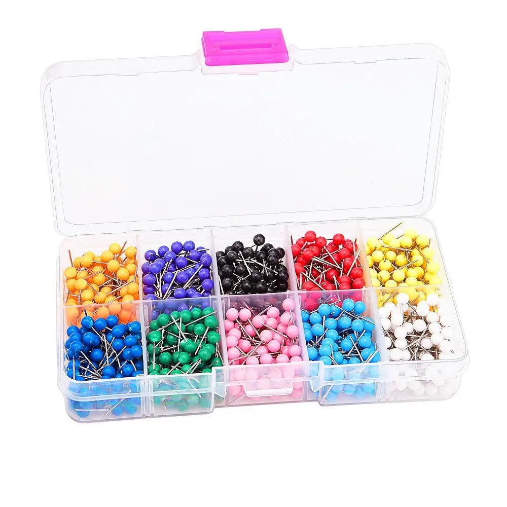500 Pcs/Box Plastic  Round Head Map Push Pin