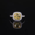 AR126 Abiding Comfort Cushion Cut Crushed Ice Ring Fine Gemstone Jewelry 925 Sterling Silver Engagement Halo Diamond Ring