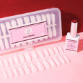 SAGALAGA France American Custom New Design Long French Finger Artificial Nail Tips Curve Coffin Press on Nails