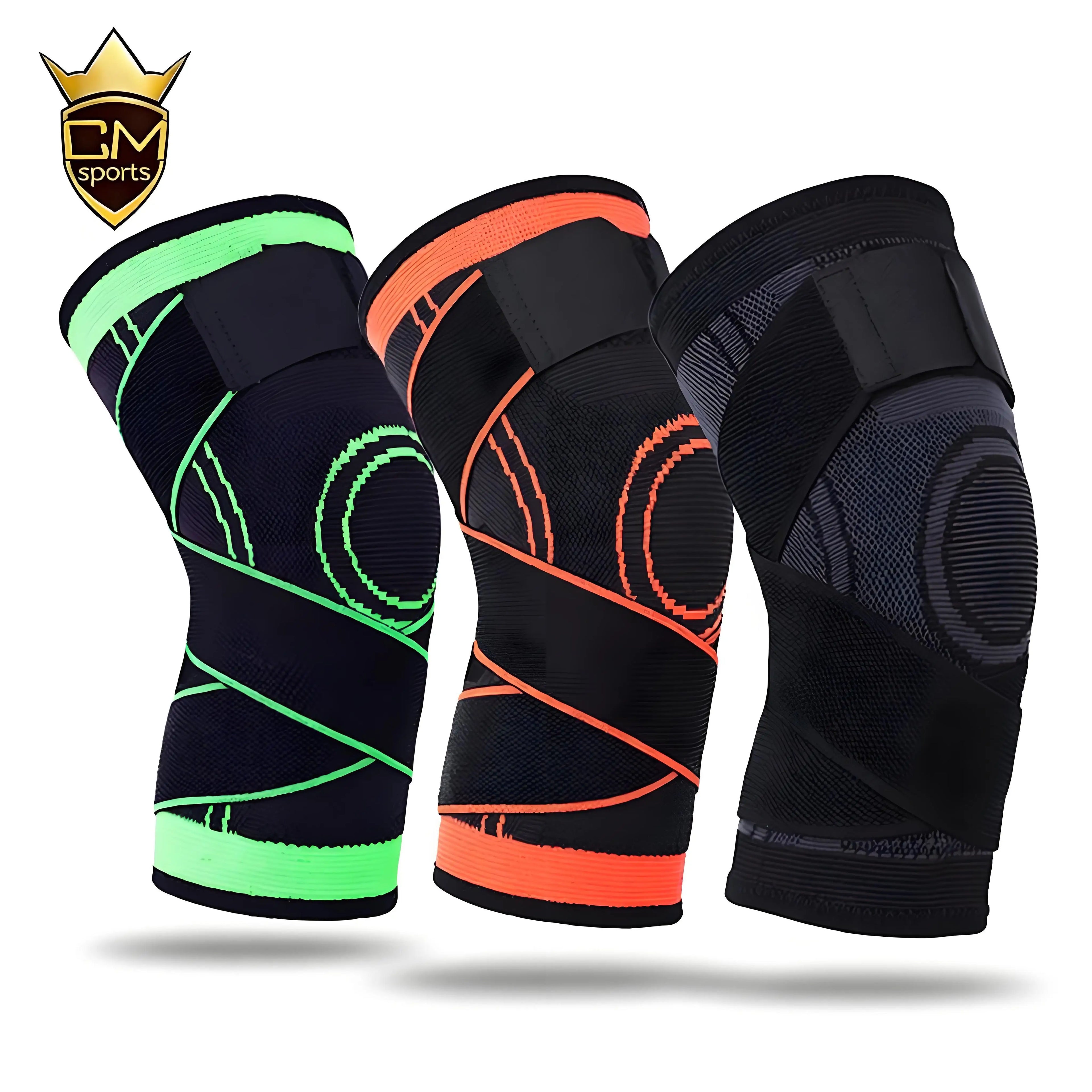 CHENGMO SPORTS 2 Pack Compression Belt Support Knitted Knee Pads New Listing Wrist Protective Knee Sleeves Hyflex protection