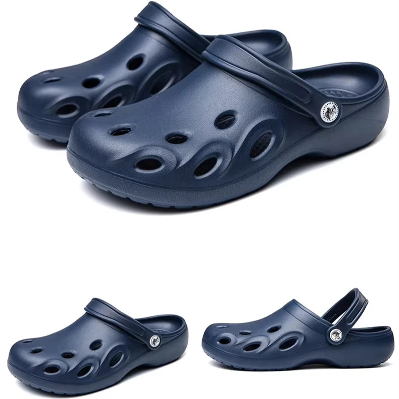 Neutral Summer Closed Toe Platform Two Wear Breathable Men's Garden Clogs Outdoor Beach Lightweight Men's Non-slip Sandals