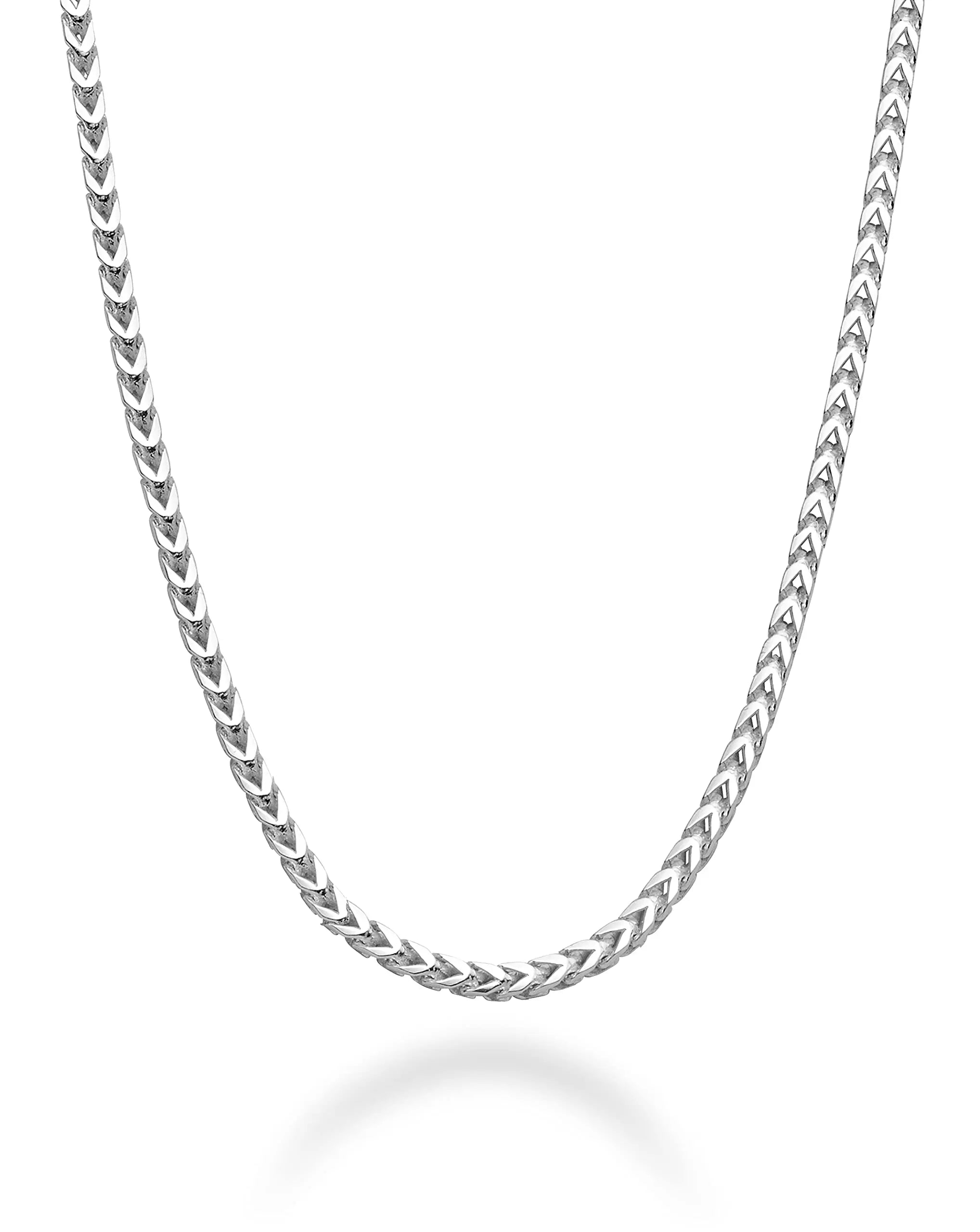 High Quality Solid 925 Sterling Silver Italian 2mm Franco Square Box Link Chain Necklace for Men Women Daily Collcation