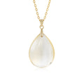 YBO Women's Trendy 18K Gold Plated Sterling Silver 925 Pendant Necklace Water Drop Citrine with Natural Gemstone Dropship