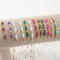 Juice Birthstone Adjustable Rope Chain Bracelet18K Stainless Steel Birth Lucky Stone Bracelet
