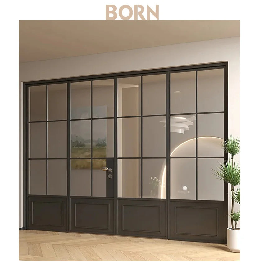 Hot Selling Aluminum Casement Door French Style Modern Prefab House White Thermal Insulation With Low Price