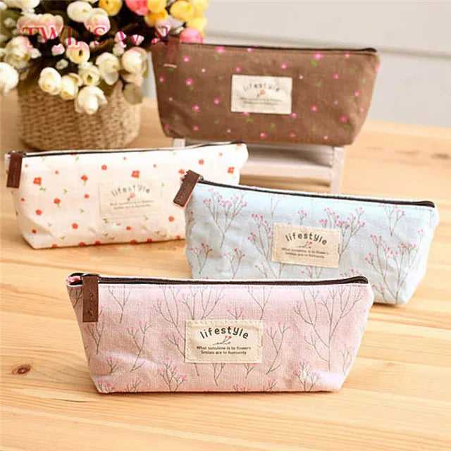 Wholesale Cute Floral Pencil Case Pen Bags School Stationery Supplies Pencil Pouch for Children 1344