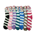 Winter Warm Fuzzy Striped Coral Fleece Socks Stripe Floor Sleep Socks Womens Thick Coral Velvet Warm Fashion Socks